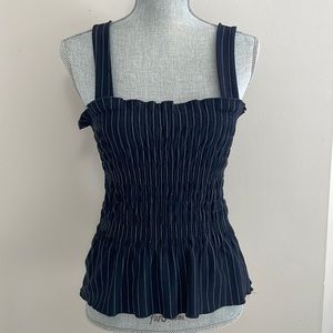 Zara Navy and White pinstripe stretch tank / camisole